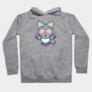 Cute gray cat meditation, keep calm Hoodie